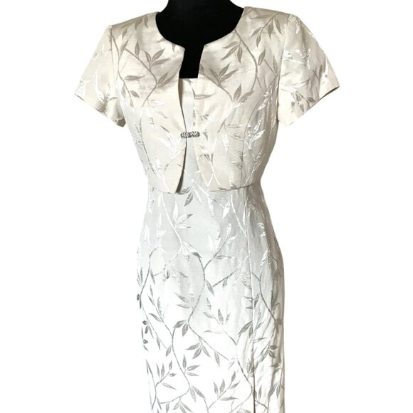 J.R. Nites Petites by Caliendo 70s Dress Set Jewel Jacket: Vintage Pink Floral - Picture 13 of 15